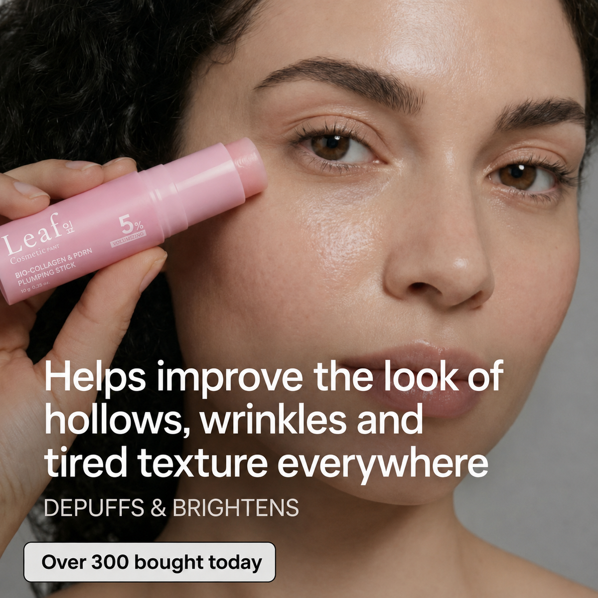 Plumping stick for under-eye and tired-looking texture