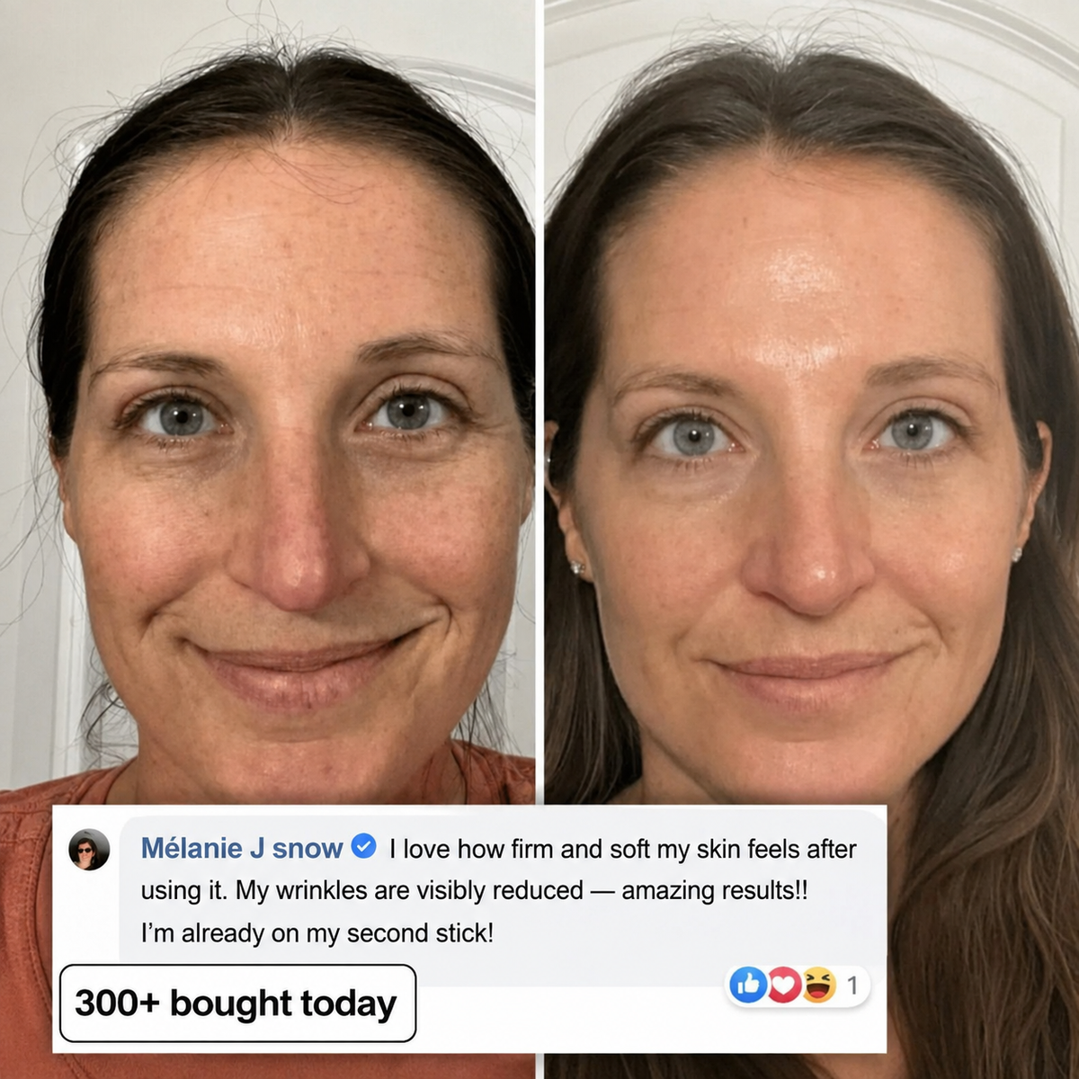 Customer skincare routine result