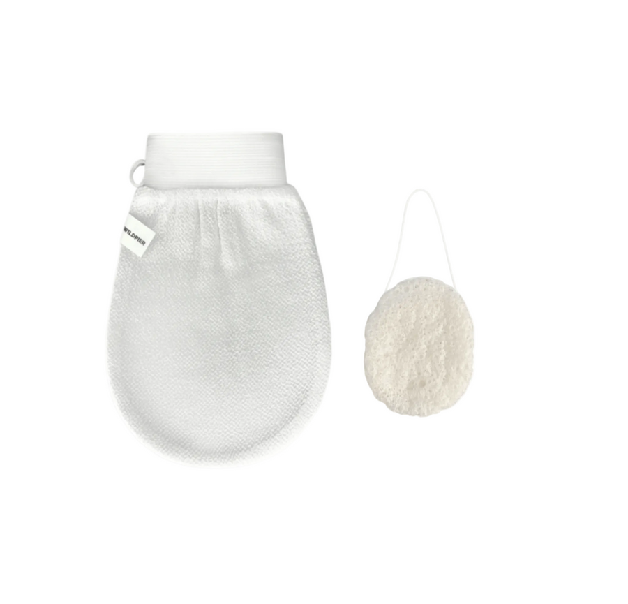 Kit Wildpier com luva esfoliante profunda e esponja Konjac